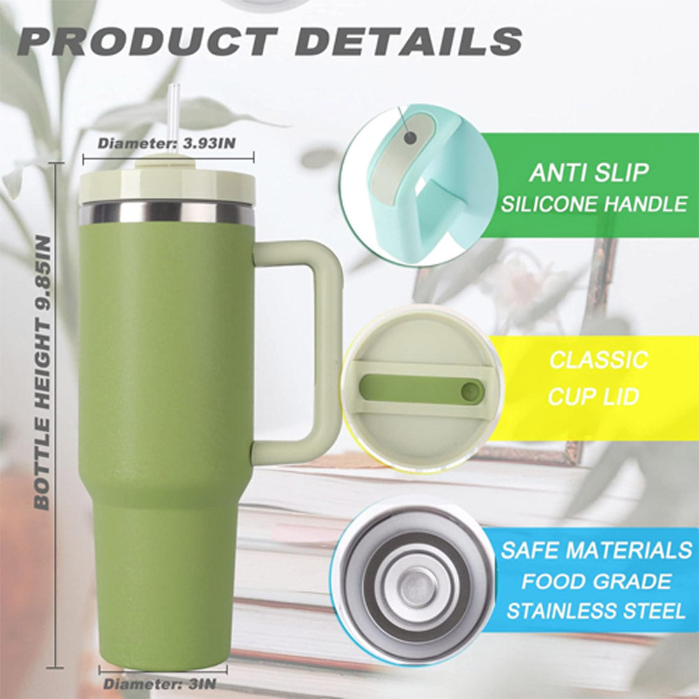 Stainless Steel Vacuum Tumbler with Straw