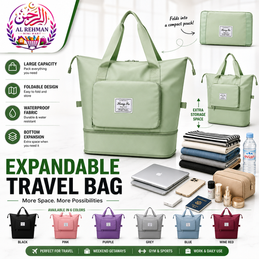 Foldable Expandable Travel Bag | Large Capacity Waterproof Duffel