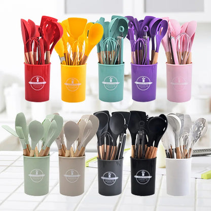 12-Pc Silicone Kitchen Utensil Set