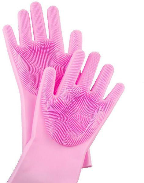 Silicone Dishwashing Gloves with Scrubber