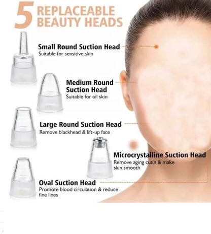 5 in 1 Electric Blackhead Acne Oil Remover Vacuum Suction Face Pore Cleaner Machine