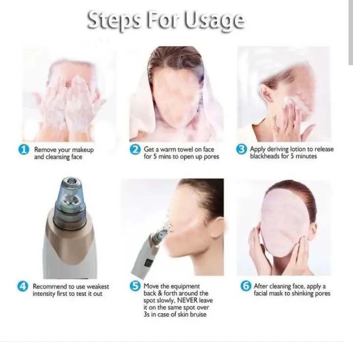 5 in 1 Electric Blackhead Acne Oil Remover Vacuum Suction Face Pore Cleaner Machine