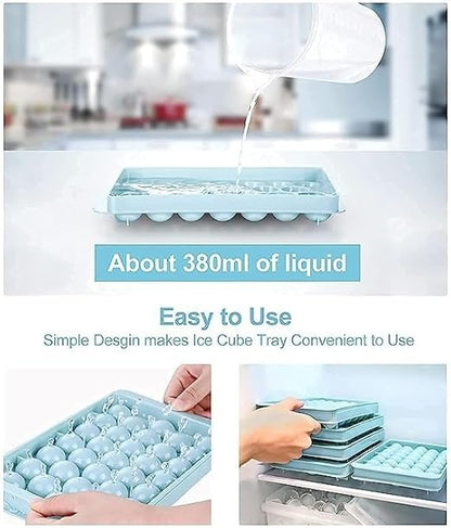 Round Ice Cube Tray with Lid