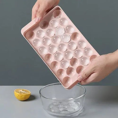 Round Ice Cube Tray with Lid