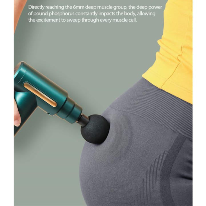 Rechargeable Deep Tissue Massage Gun – Body Muscle Pain Relief Massager with 4 Heads