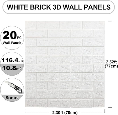 3D Brick Wall Sticker (Self-Adhesive) ( Pack of 3-5-10 )