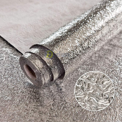 Self-adhesive Silver Foil Roll Waterproof High Temperature Oil-Proof sheet Non-Stick Stove Cabinet Hood Kitchen Wall sheet