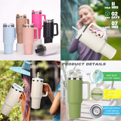 Stainless Steel Vacuum Tumbler with Straw