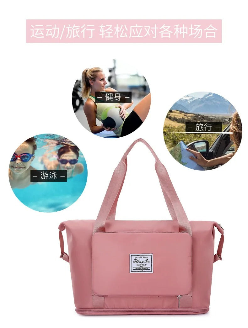 Foldable Expandable Travel Bag | Large Capacity Waterproof Duffel