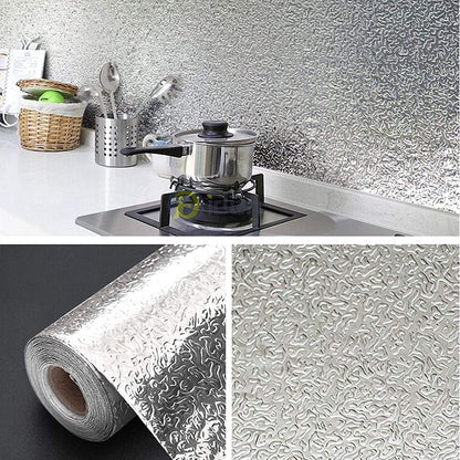 Self-adhesive Silver Foil Roll Waterproof High Temperature Oil-Proof sheet Non-Stick Stove Cabinet Hood Kitchen Wall sheet