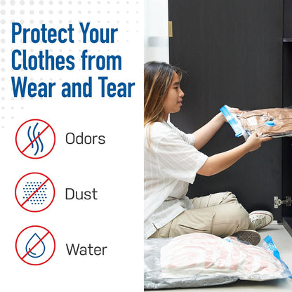 Vacuum Storage Bags with Pump - Save 80% Space | 5-Pack Compression Bags