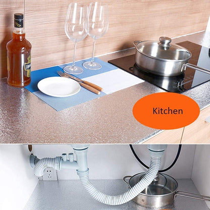Self-adhesive Silver Foil Roll Waterproof High Temperature Oil-Proof sheet Non-Stick Stove Cabinet Hood Kitchen Wall sheet