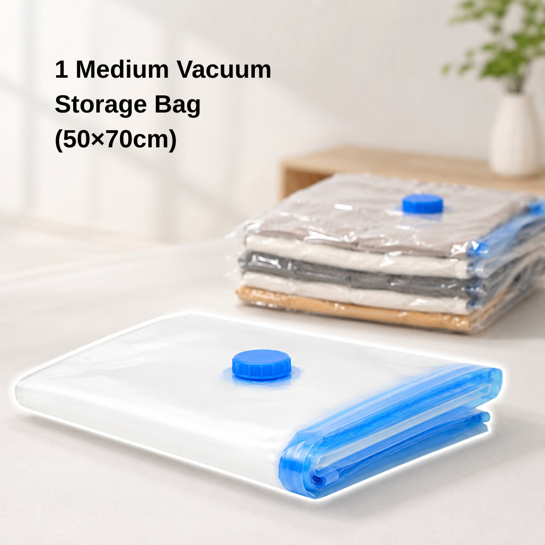 Vacuum Storage Bags with Pump - Save 80% Space | 5-Pack Compression Bags