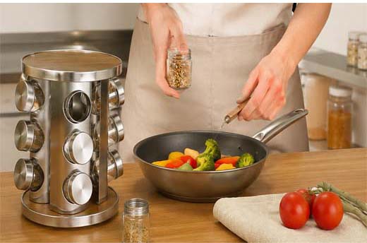 Premium Wooden Spice Jar Set
