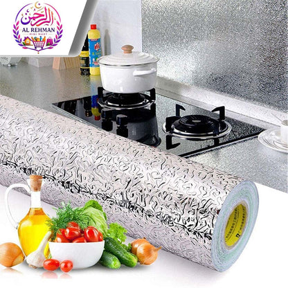 Self-adhesive Silver Foil Roll Waterproof High Temperature Oil-Proof sheet Non-Stick Stove Cabinet Hood Kitchen Wall sheet