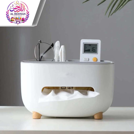 Ecoco Tissue Box With Storage Compartments Multi Functional Storage Box