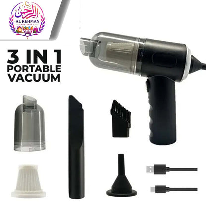 3‑in‑1 Portable Mini Vacuum Cleaner for Car, Home Use