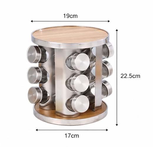 Premium Wooden Spice Jar Set